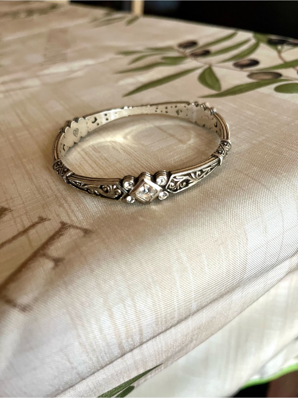 Brighton Silver Filigree Bracelet with Clear Stone